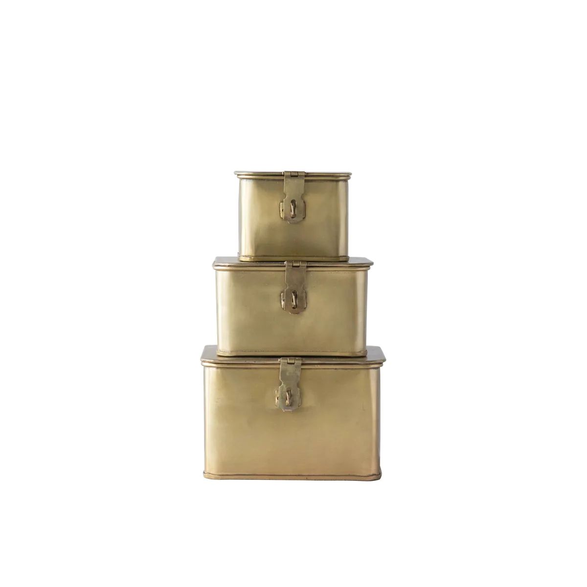 Decorative Brass Latch Boxes, Set of 3 | APIARY by The Busy Bee