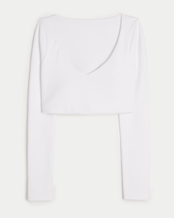 Women's Gilly Hicks Active Recharge Ultra-Crop Plunge Top | Women's Tops | HollisterCo.com | Hollister (US)