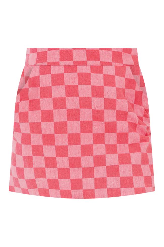 Boy Bye Pink Checkered Skort | Pink Lily