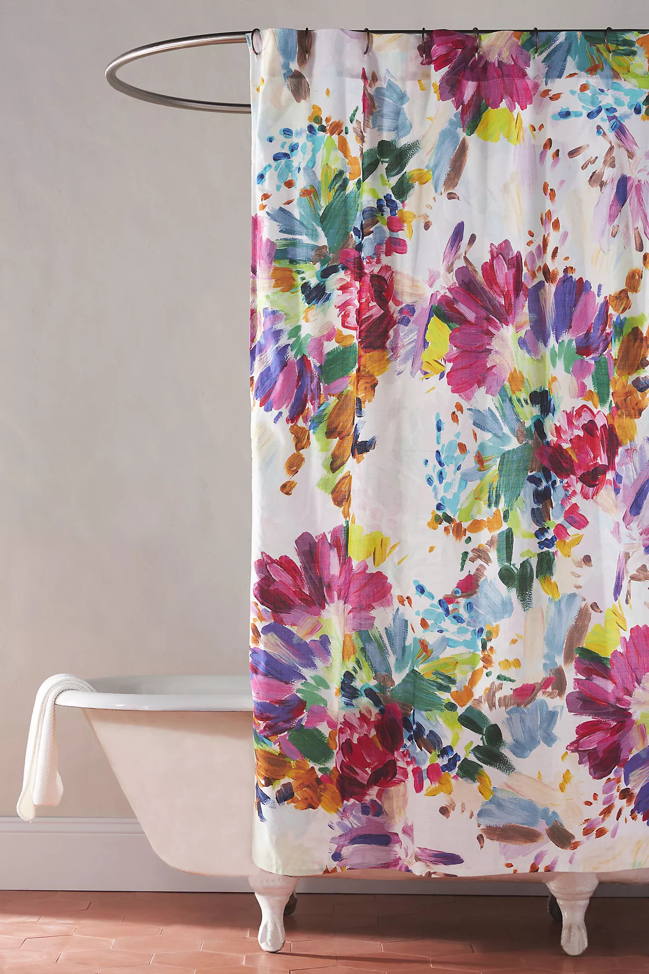 Karley Organic Cotton Shower Curtain | Anthropologie (US)