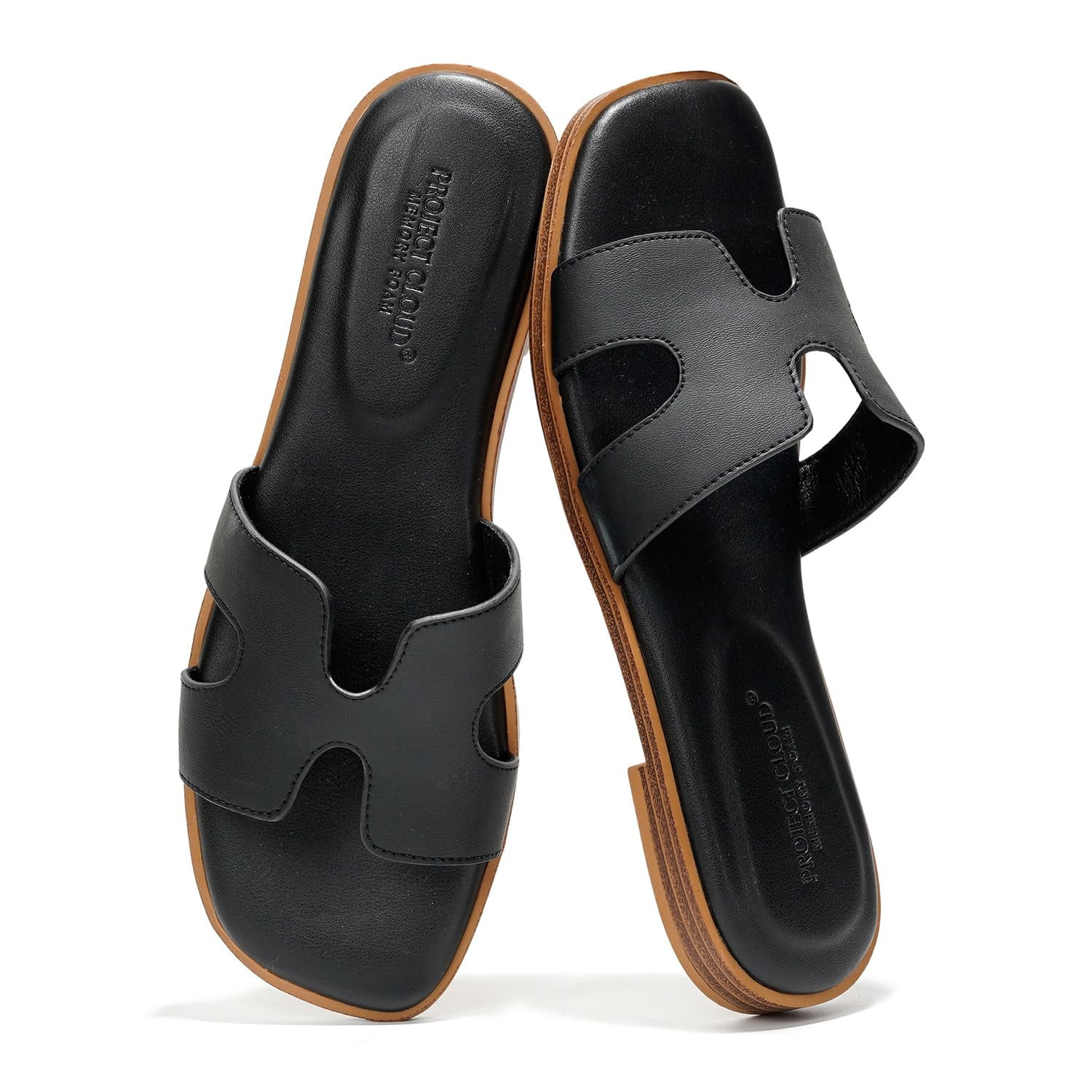 Project Cloud Women's Sandals - Comfortable Memory Foam Flat Sandals for Women (Jannel) | Walmart (US)