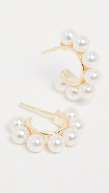 Mini Pearl Hoop Earrings | Shopbop