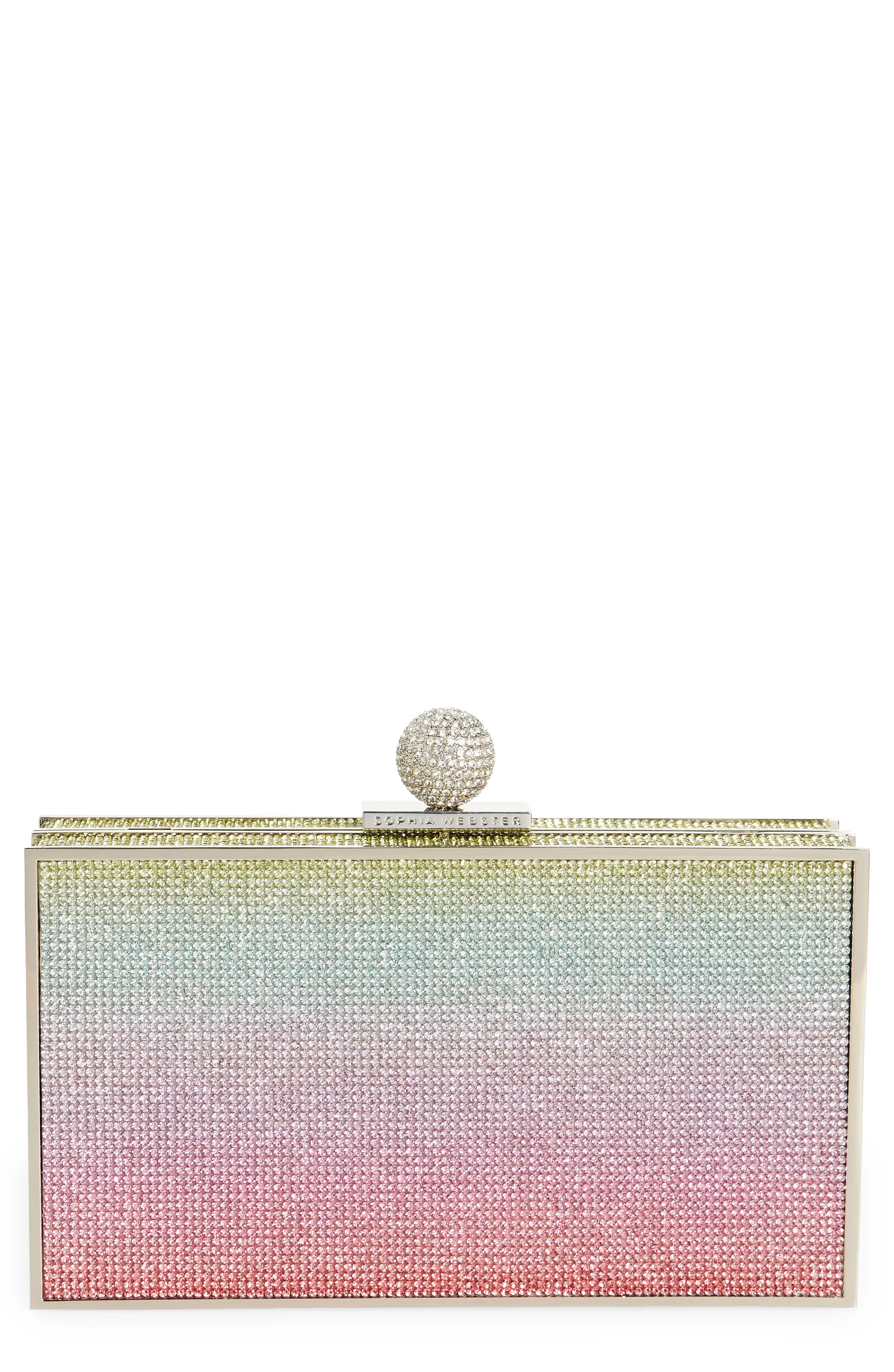 SOPHIA WEBSTER Clara Rainbow Crystal Box Clutch at Nordstrom | Nordstrom