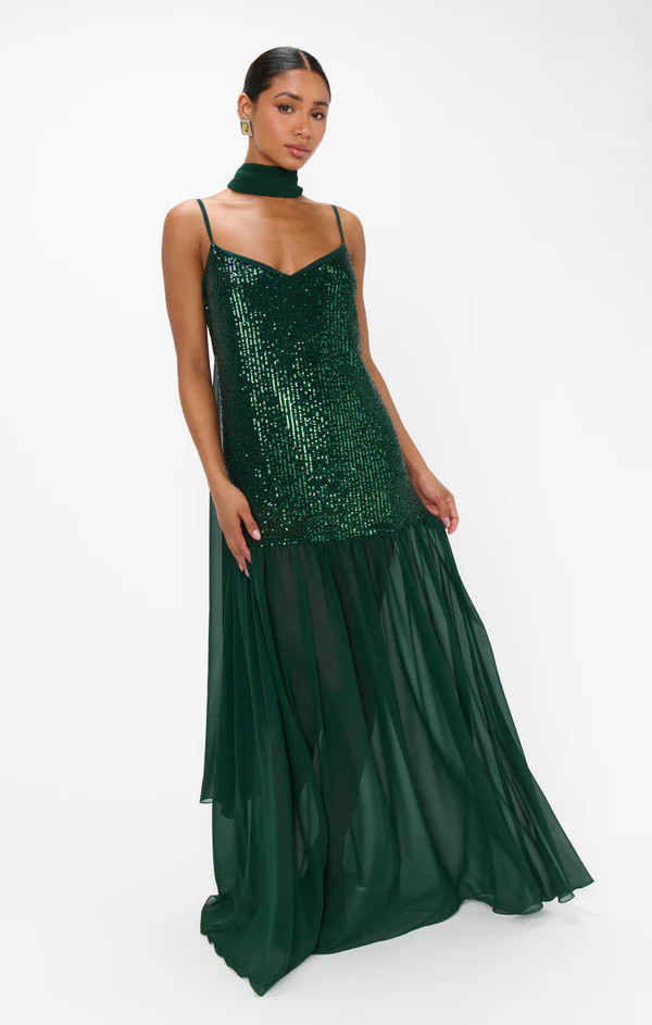Dalia Maxi Dress ~ Emerald Sequins | Show Me Your Mumu