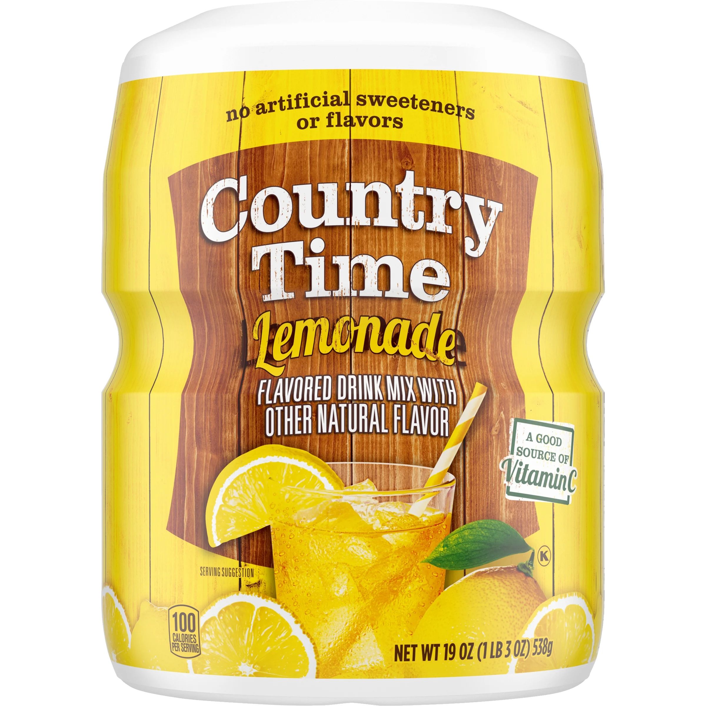 Country Time Lemonade Naturally Flavored Powdered Drink Mix, 23.9 oz Canister - Walmart.com | Walmart (US)