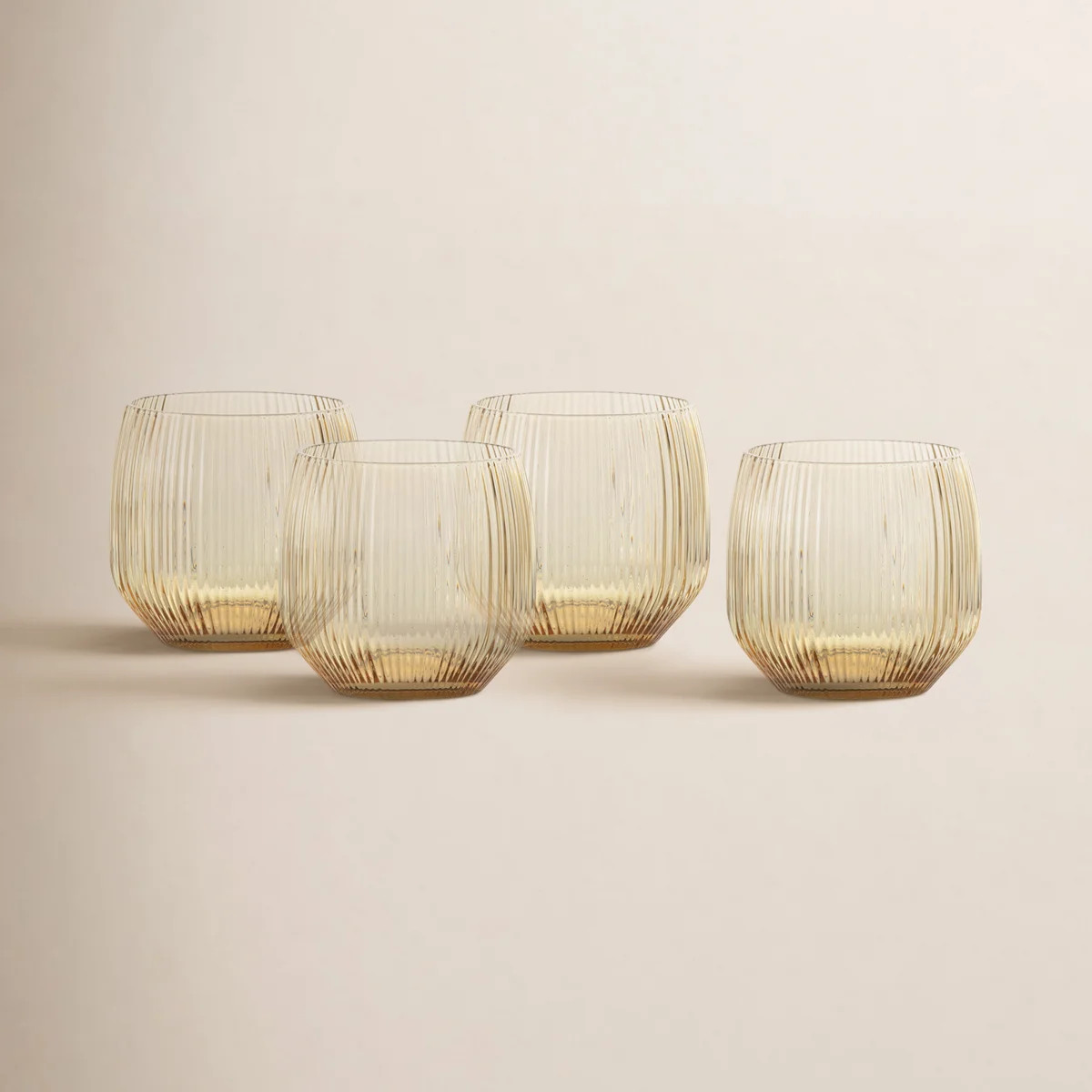 Fortessa Estiva Glass, 13 Ounce DOF (Set of 4), Textured Ginger Gold | Wayfair North America