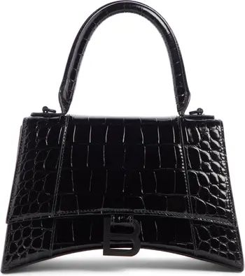 Balenciaga Extra Small Hourglass Croc Embossed Leather Top Handle Bag | Nordstrom | Nordstrom