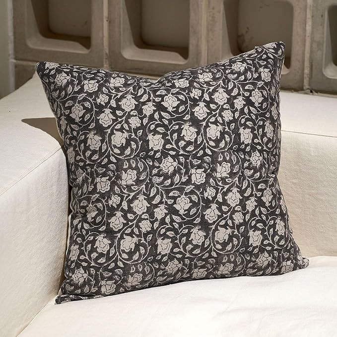 DOMVITUS Floral Pillow Covers 18x18, Throw Pillows for Couch, Block Print Pillow Cover, Decorativ... | Amazon (US)