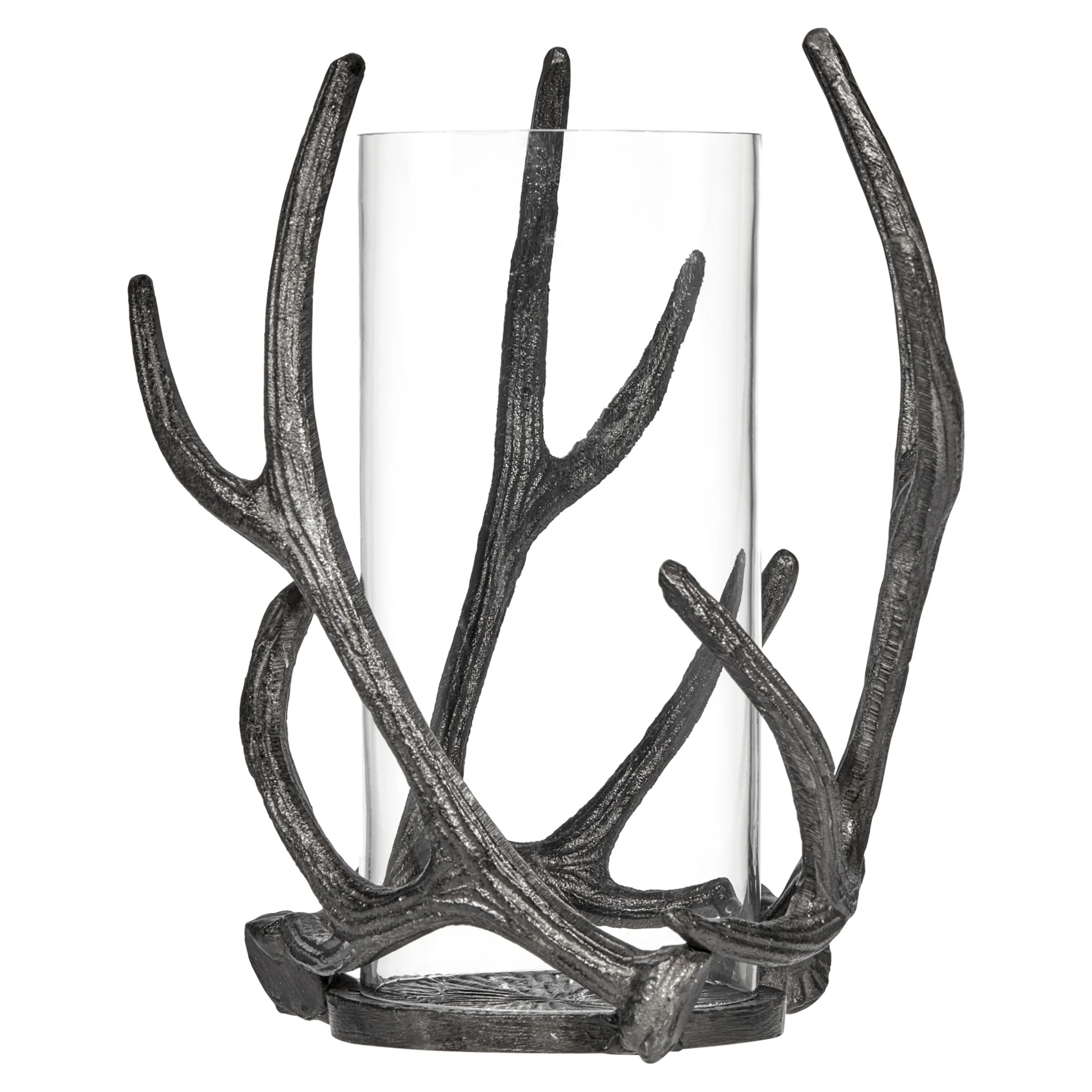 Mainstays Rustic Antler Hurricane Candle Holder, Black | Walmart (US)