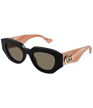 Gucci Women's Gucci Generation 51mm Cat Eye Sunglasses - Shiny Solid Black/Shiny Striated Pearled Pink | Dillard's