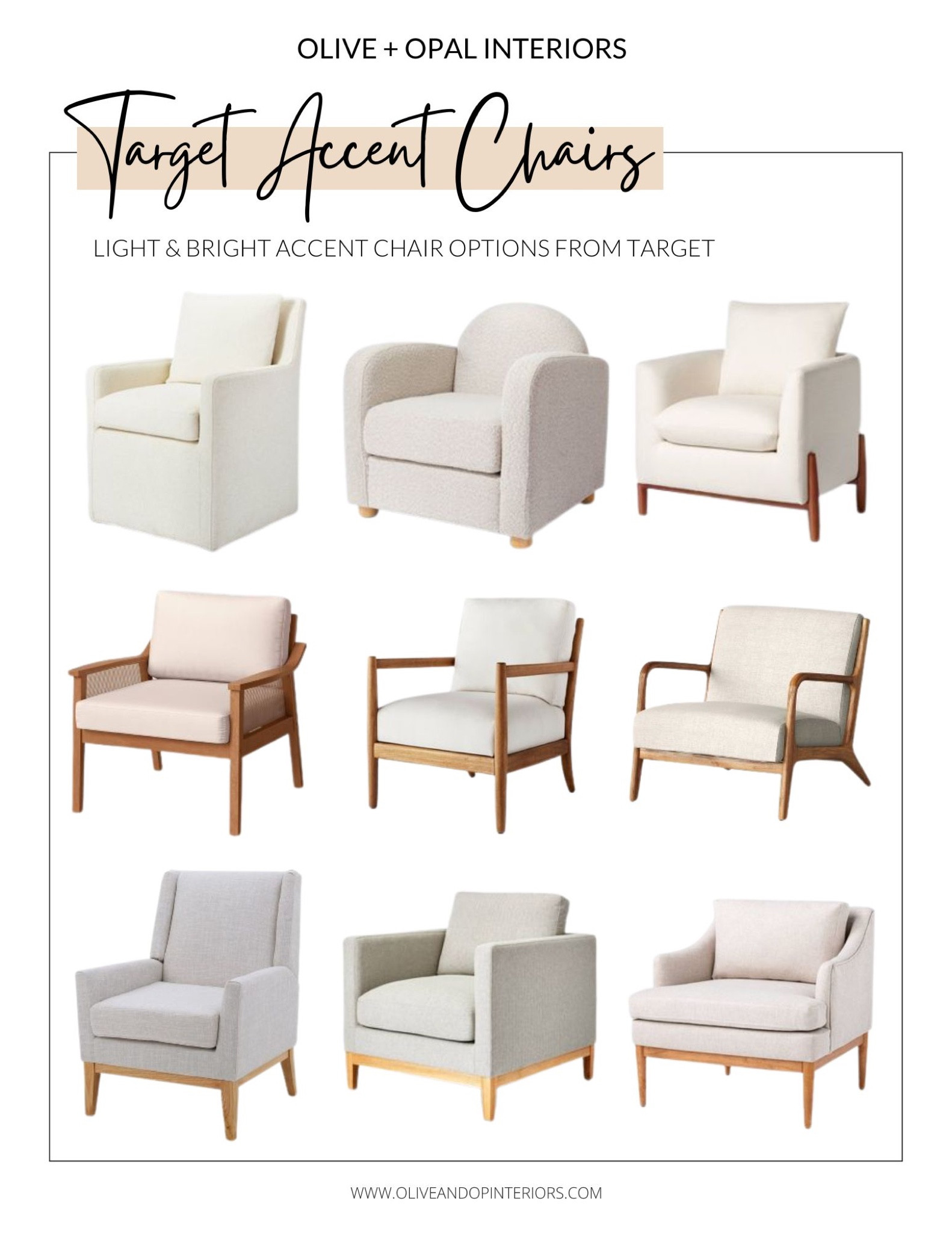Target has some amazing accent chairs — here are a few of our favorite light and bright options!
.
.
.
Target
Accent Chair 
Cozy
Light & Bright
Modern 
Farmhouse 
Transitional 
Traditional 
Wooden Arms 
Cane

#LTKhome #LTKstyletip #LTKbeauty