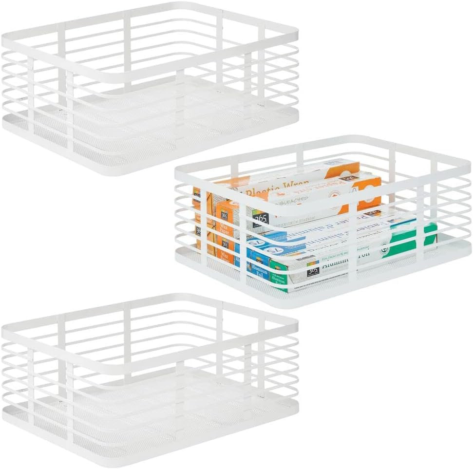 mDesign Modern Decor Metal Wire Food Organizer Storage Bin Baskets for Kitchen Cabinets, Pantry, ... | Amazon (US)