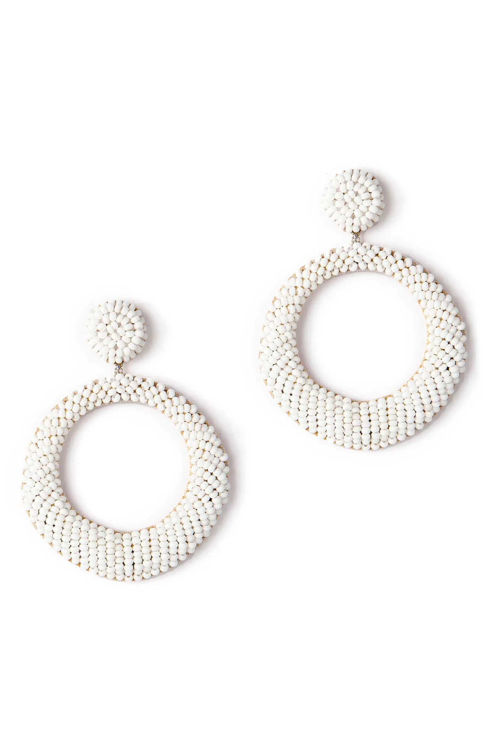 Deepa Gurnani Asta Beaded Hoop Drop Earrings | Nordstrom | Nordstrom