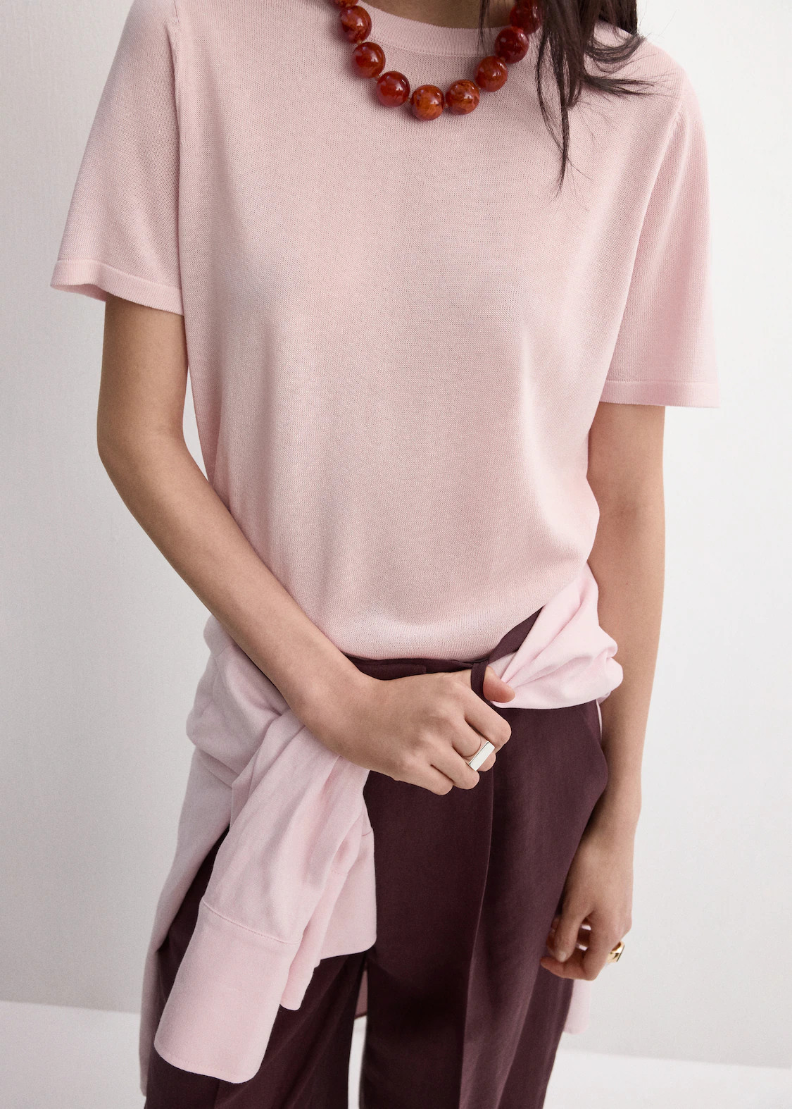 Short-sleeved knitted sweater | MANGO (UK)