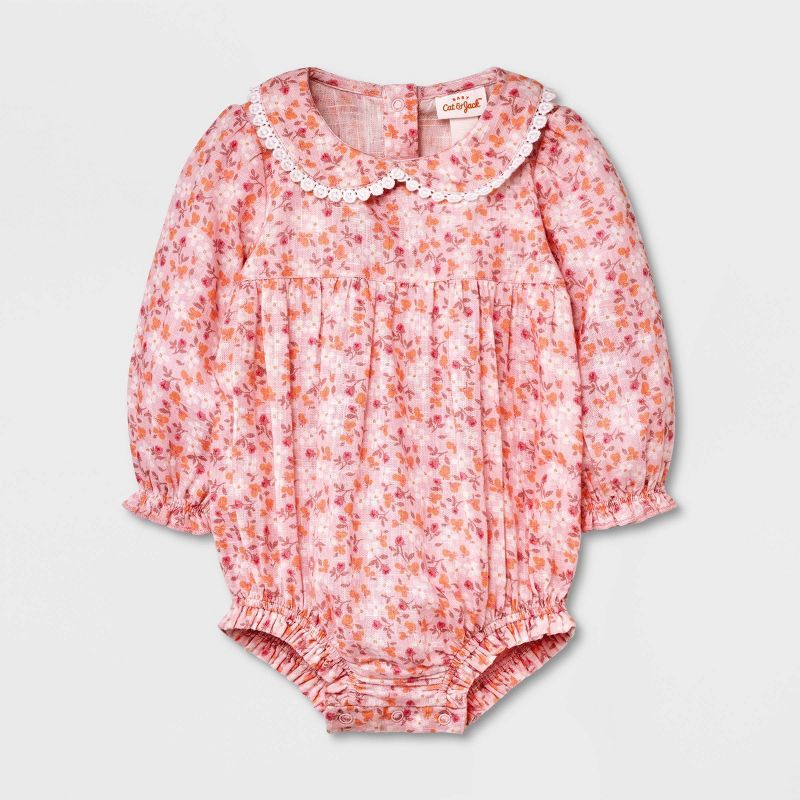 Baby Girls' Floral Romper - Cat &Jack; Pink | Target