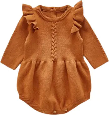 Ashmi & Co. Lizzie Ruffle Sleeve Knit Cotton Bodysuit | Nordstrom | Nordstrom