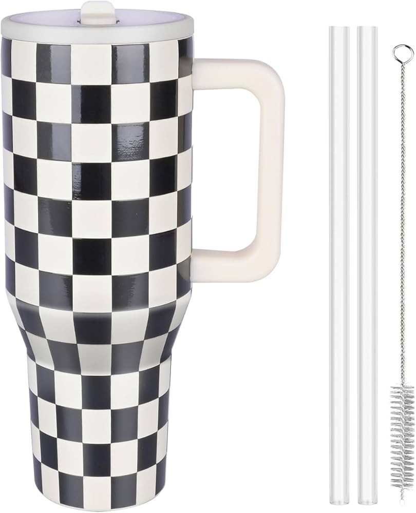 40 oz Tumbler with Handle and Flip Straw, 100% Leak Resistant Insulated Water Bottle, Reusable Co... | Amazon (US)