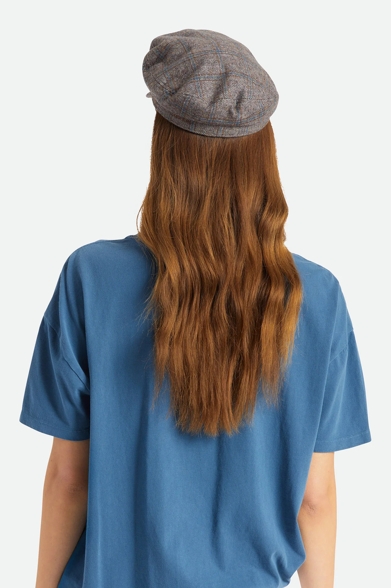 Unisex Fiddler Cap in Deep Brown/Navy | Brixton