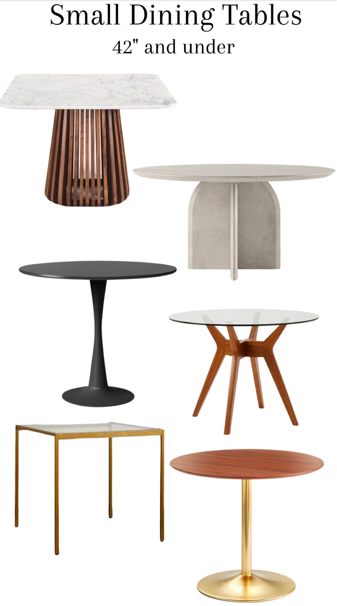 Small dining table, round, square, pedestal, wood, marble, glass 

#LTKhome #LTKstyletip #LTKsalealert