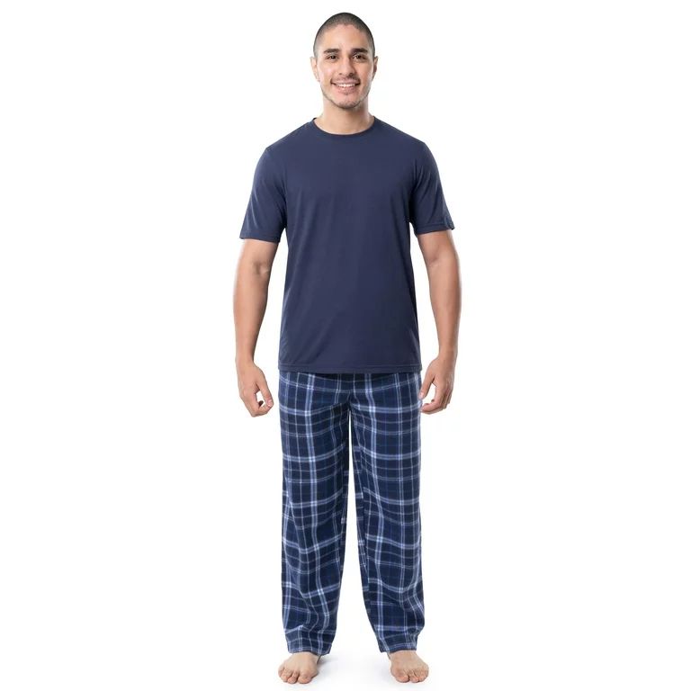 Fruit of The Loom Men's Crewneck Tee and Fleece Pajama Pants Set, 2-Piece, Sizes S-XL - Walmart.c... | Walmart (US)