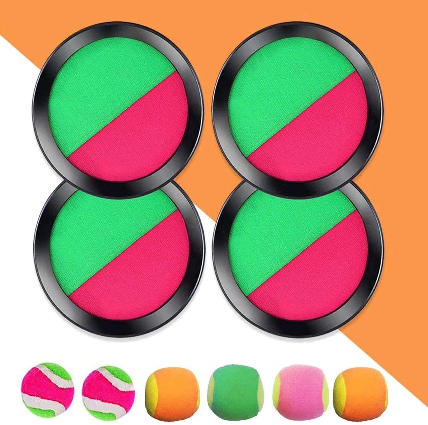 Toss and Catch Ball Game Set, Powiller 4 Discs & 6 Balls Outdoor Games for Kids/Adults | Walmart (US)