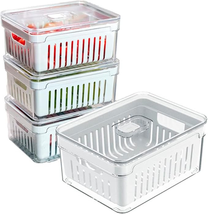 House Organizer Kit 4 Organizadores Geladeira Armário Cozinha 2,2 Litros Alimentos Vegetais | Amazon (BR)