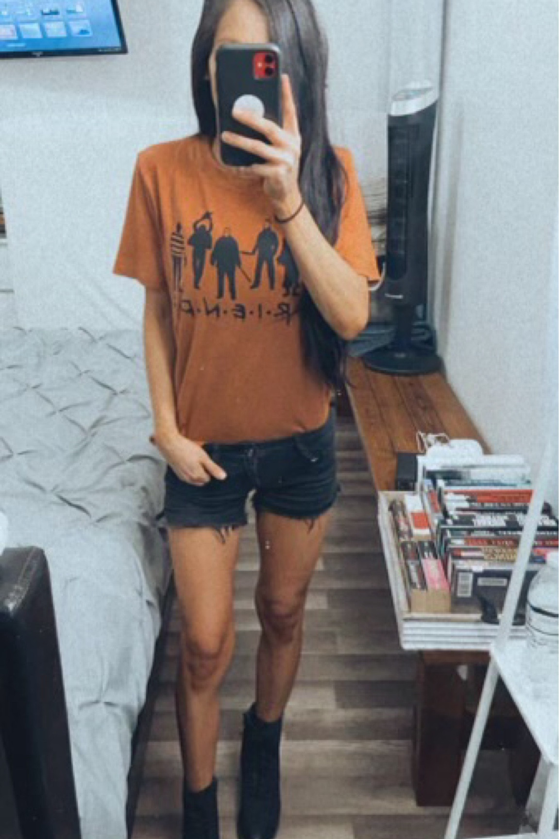 Fall outfit Halloween 2024 Fall 2024 black cutoff shorts black ankle moto boots casual outfit horror movie characters 

#LTKSaleAlert #LTKSeasonal #LTKFindsUnder50
