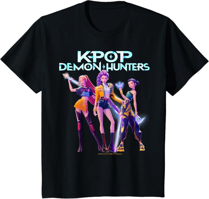 Halloween Huntrix Heroic Poses Group Shot T-Shirt | Amazon (US)