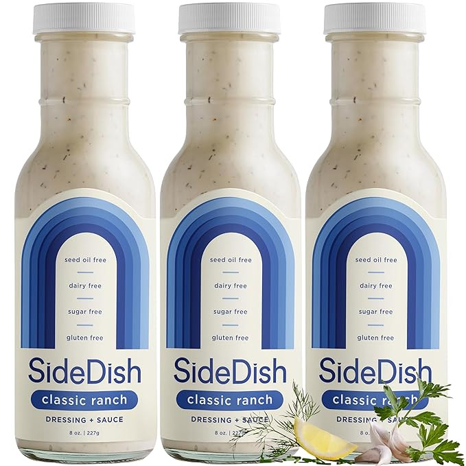 SideDish Classic Ranch Dressing (Pack of 3) - Seed Oil Free, Dairy Free & Gluten Free Salad Dress... | Amazon (US)