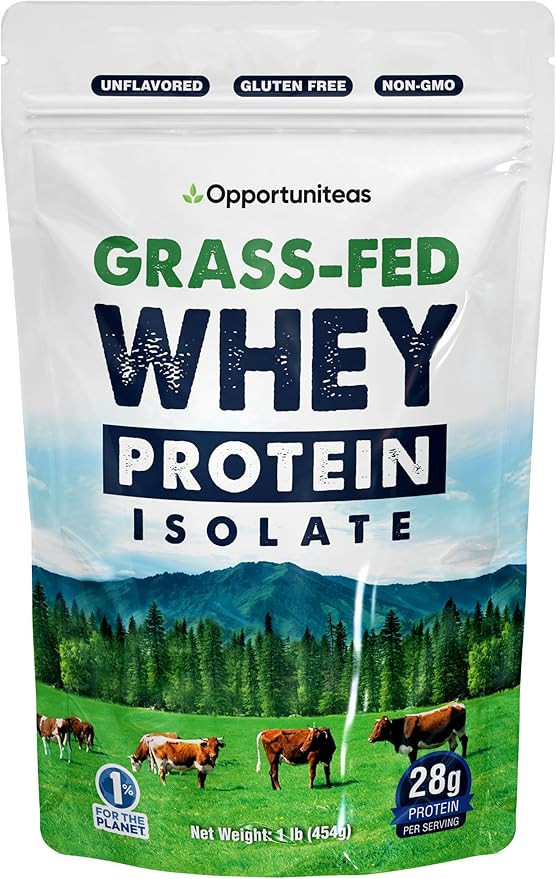 Opportuniteas Grass Fed Whey Isolate Protein Powder - Unflavored 28g Protein Powder without Artif... | Amazon (US)