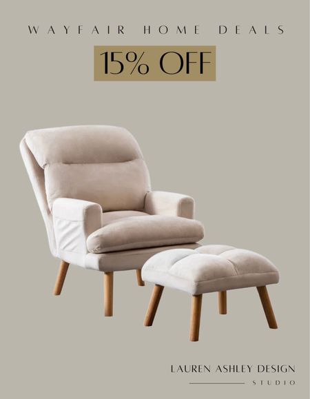 15% off on this Deeda Upholstered 26'' W Super Soft Accent Chair with Ottoman and Pocket

#LTKsalealert #LTKhome
