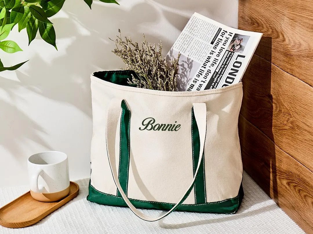 Custom Tote Bag, Bridesmaid Giftstote Bag, Embroidered Canvas Tote Bag With Initials, Bridal Show... | Etsy (US)