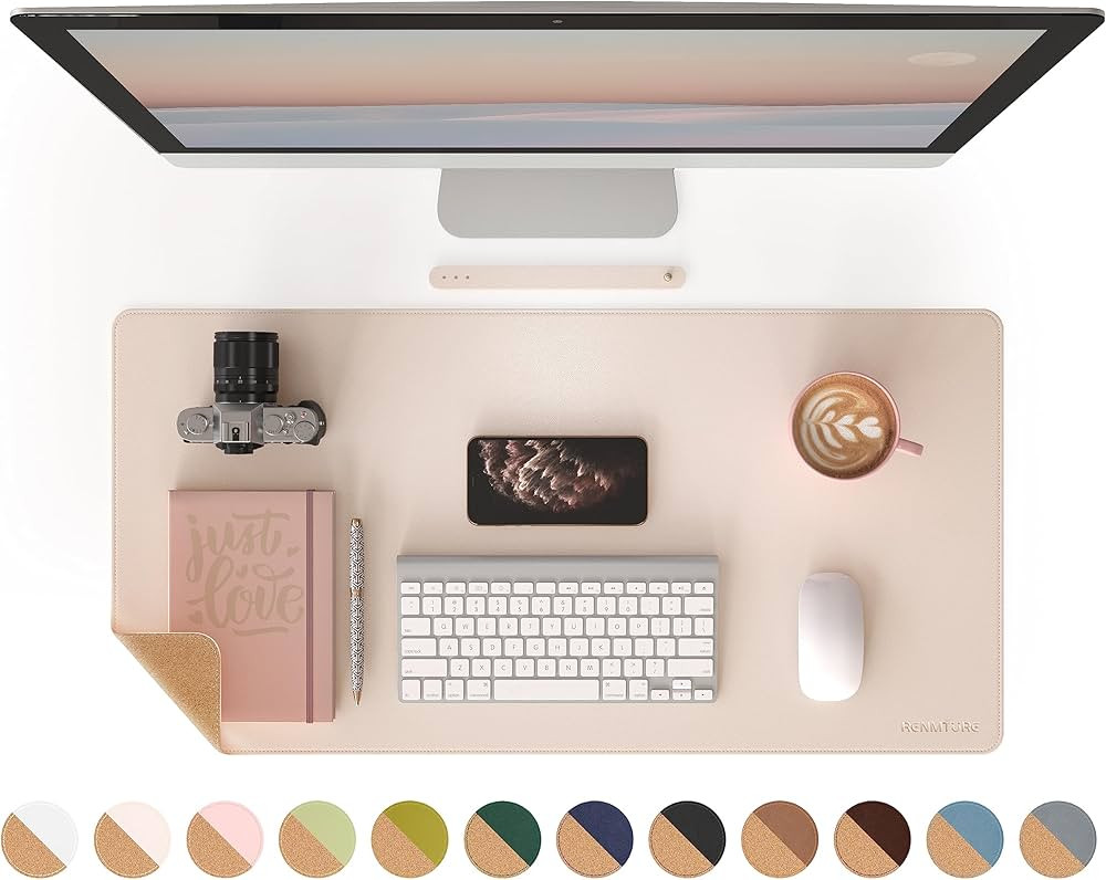 RENMTURE Dual-Sided Mouse Pad, Natural Cork & PU Leather Large Desk Pad for Office and Home Work,... | Amazon (US)