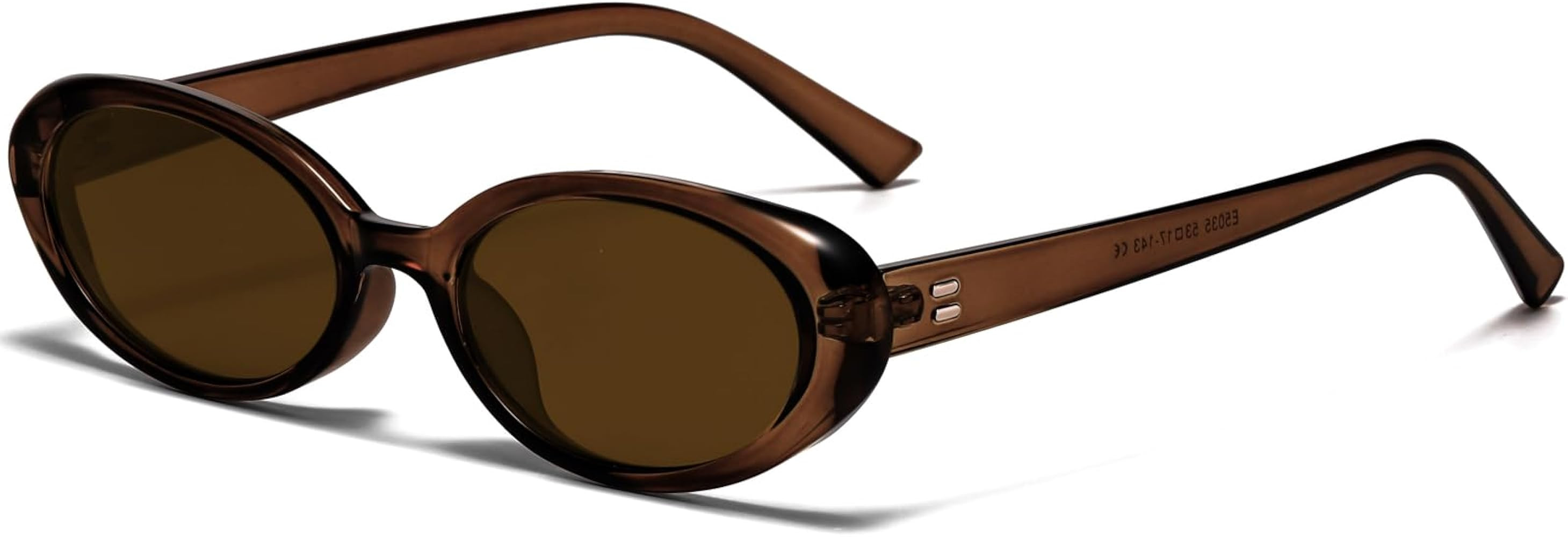 Retro Oval Sunglasses for Women Men Fashion Small Oval Sunglasses 90s Vintage Shades | Amazon (US)