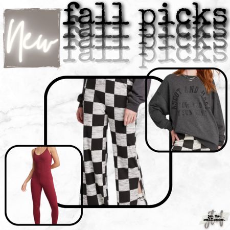 New fall picks, target, bodysuit, jumpsuit, onesie, checkered pants, sweatshirt, crewneck 

#LTKunder100 #LTKstyletip #LTKSeasonal