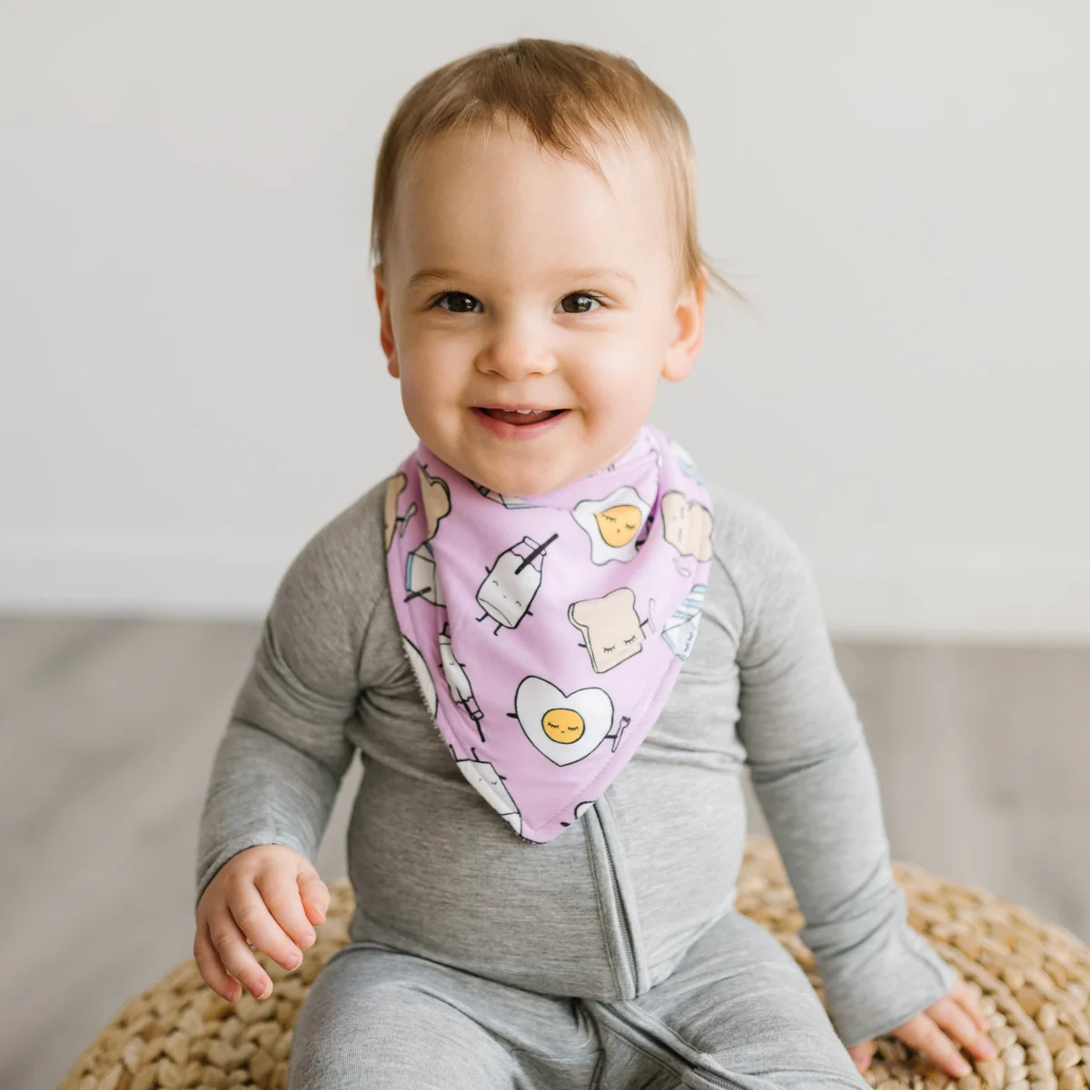 Pink Breakfast Buddies Bandana Bib | Little Sleepies
