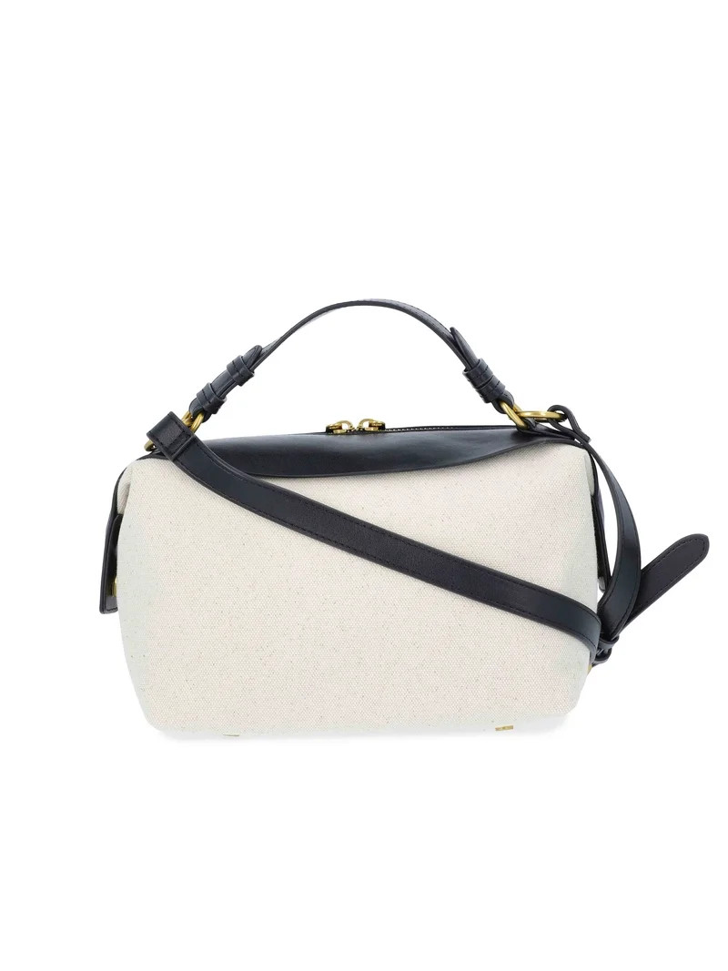 Free Assembly Women's Canvas Crossbody Handbag, Natural/Black | Walmart (US)