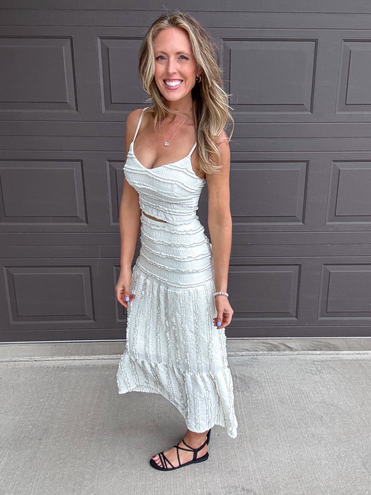 This 2 piece skirt set with ruffle details is absolutely adorable! 🤍 Loving this for a beachy event or date night! Wearing a petite small.

As an Amazon Influencer I earn commission on qualifying purchases.

Two piece set, adorable skirt set, beach date outfit inspo, date night inspo, mom style, spring fashion 2026

#LTKMidsize #LTKootd #LTKOver40
