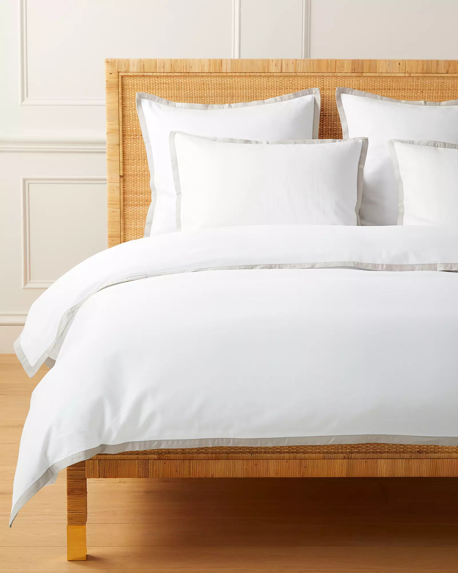 Border Frame Sateen Duvet Cover | Serena and Lily