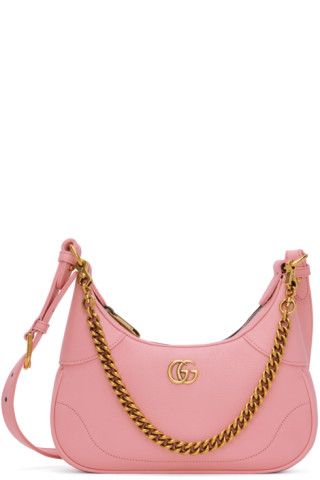 Gucci - Pink Small Double G Aphrodite Shoulder Bag | SSENSE