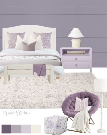 Girls bedroom decor mood board, purple girls room decor ideas, teen girls bedroom decor ideas, girls room design Inspo #girlsbedroom #homedecor

#LTKsalealert #LTKkids #LTKhome