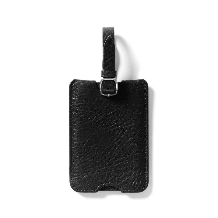 Deluxe Luggage Tag | Full grain leather Black Onyx | Leatherology