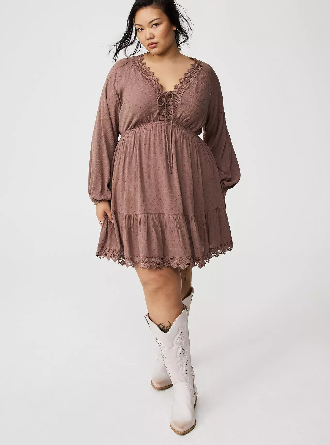 Mini Clipdot Dolman-Sleeve Dress | Torrid (US & Canada)