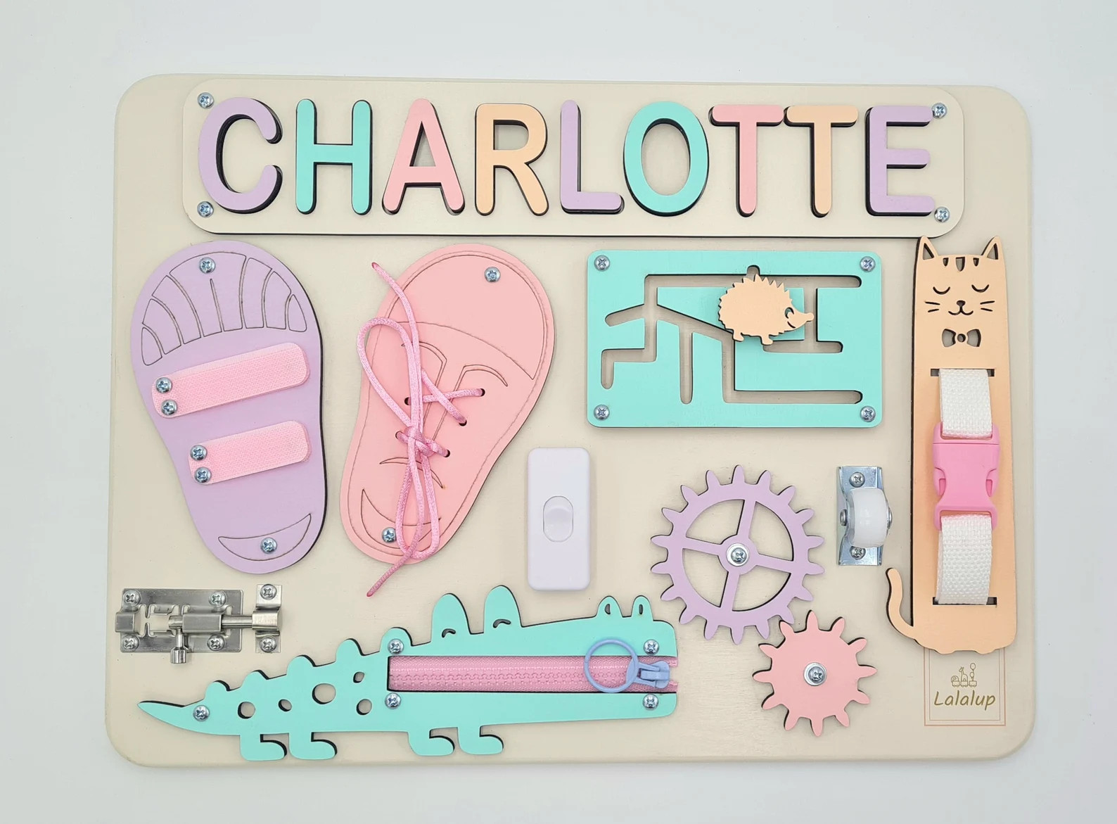 Puzzle Name Busy Board for Toddler, Activity Board, Personalized Puzzle Toy, 1st Birthday Baby Gi... | Etsy (US)