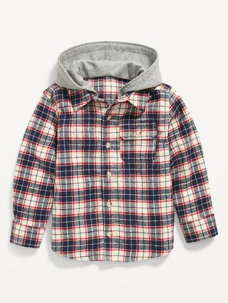Hooded Plaid Flannel Shirt for Toddler Boys | Old Navy (US)