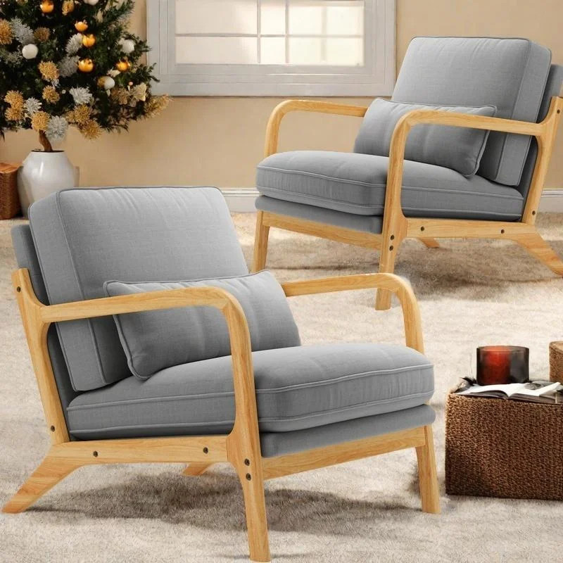 Accent Chair Clearance, Ergonomic Reading Chair for Living Room, Bedroom Chair, Gray | Walmart (US)
