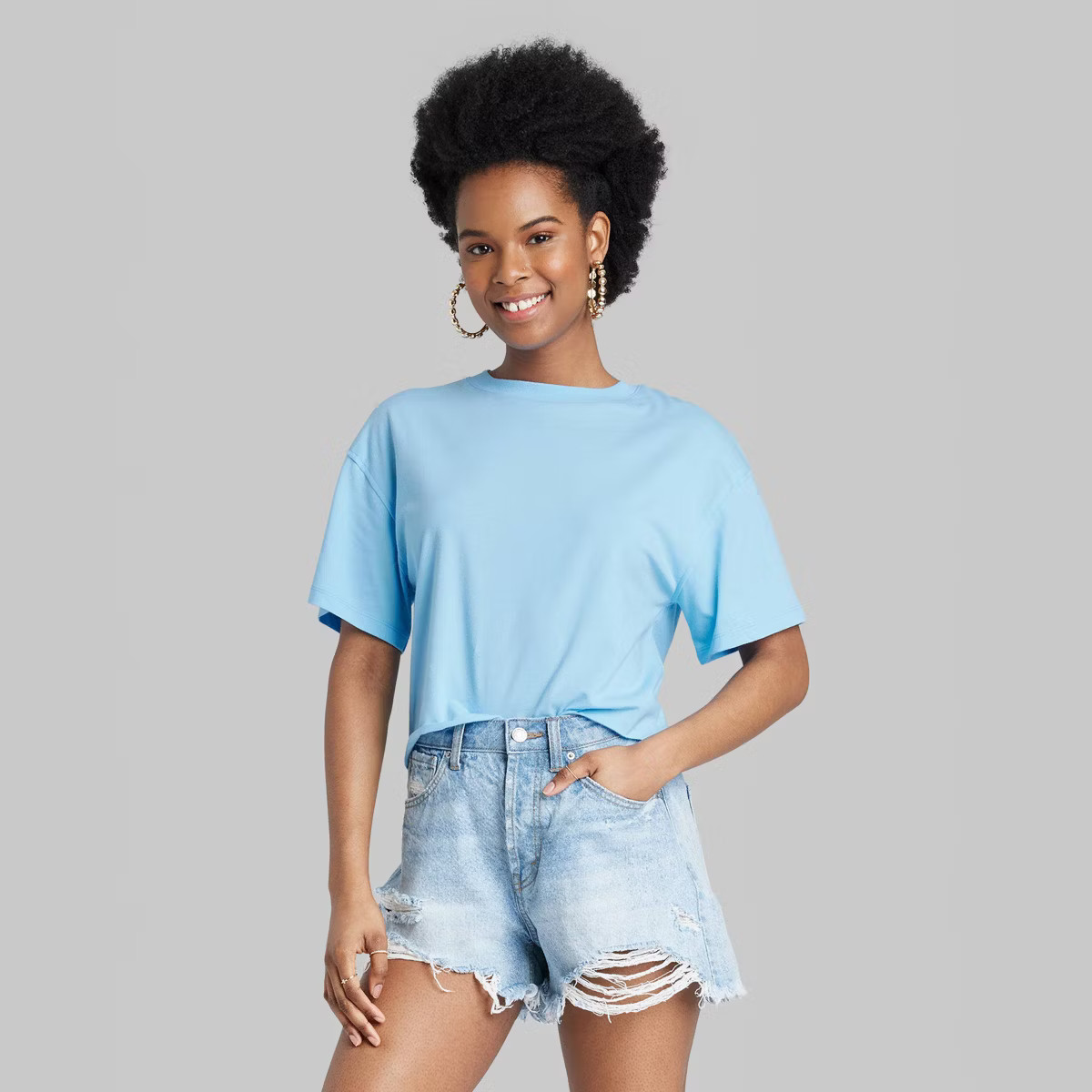 Women's Short Sleeve Relaxed Fit Cropped T-Shirt - Wild Fable™ | Target