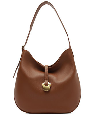 Sabrina Large Leather Snap Button Hobo Handbag | Macy's