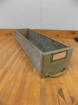 Vintage Galvanized Metal & Wood Drawer Card File Planter Tool Box | eBay US