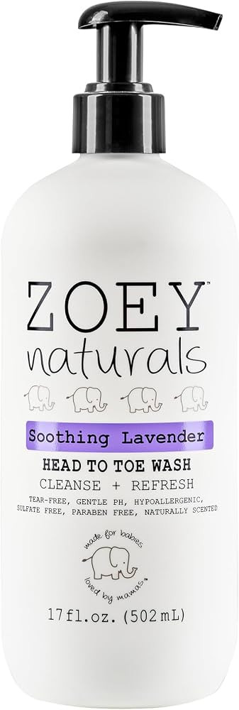 Zoey Naturals - Soothing Lavender Wash & Shampoo - Toddlers & Kids - With Tear-free, Paraben-Free... | Amazon (US)